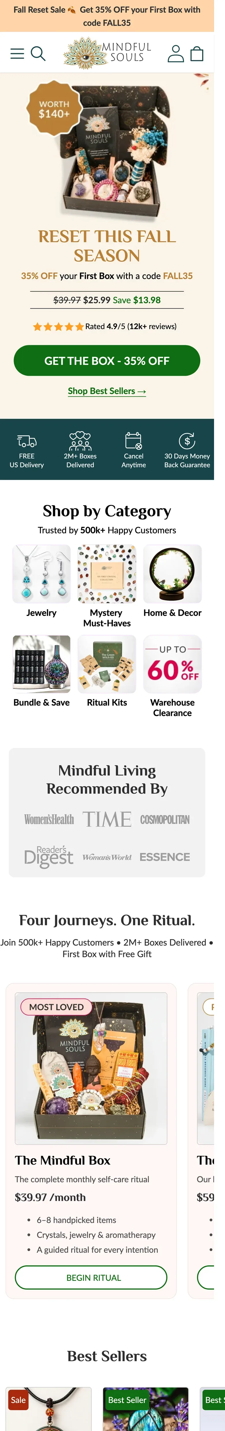 mindfulsouls.com on a phone
