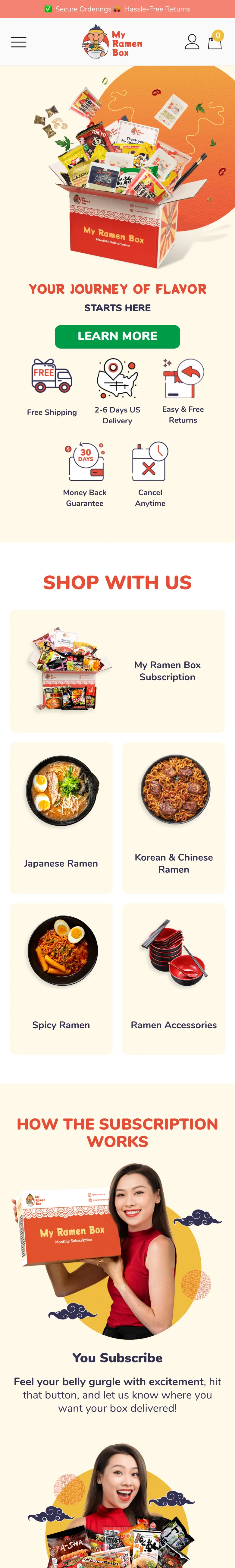 myramenbox.com on a phone, archived December 2024